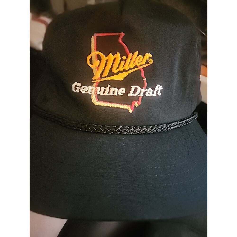 Tournament Apparel Vintage Miller Genuine Draft Rope‎ Cap Hat Black New